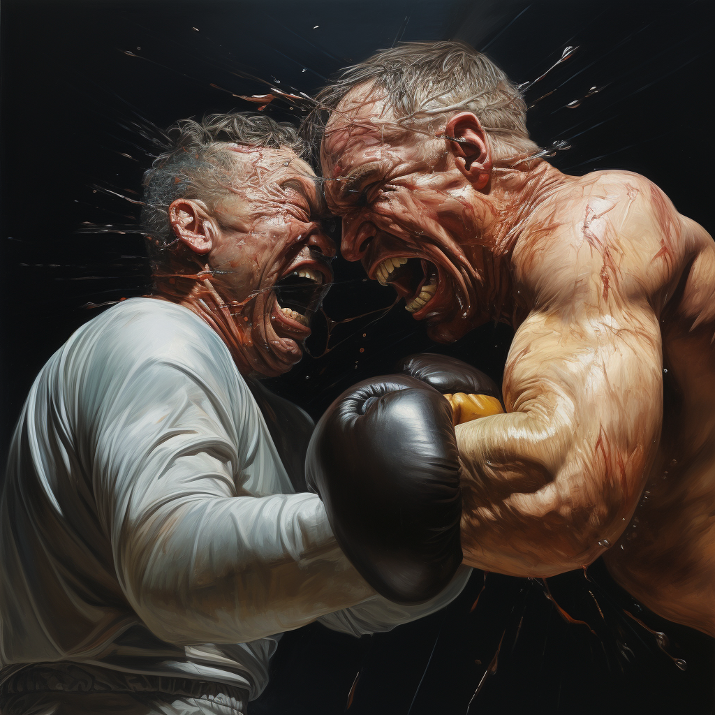 Boxing Glove Smashing Boxer's Face