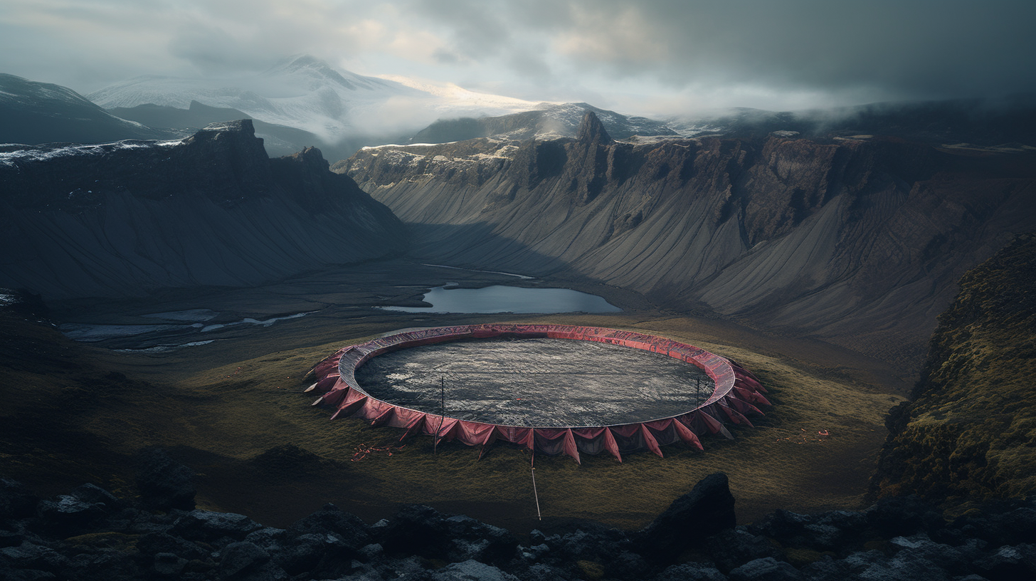 Picture of Boxing Ring on Icelandic Mountain Peak