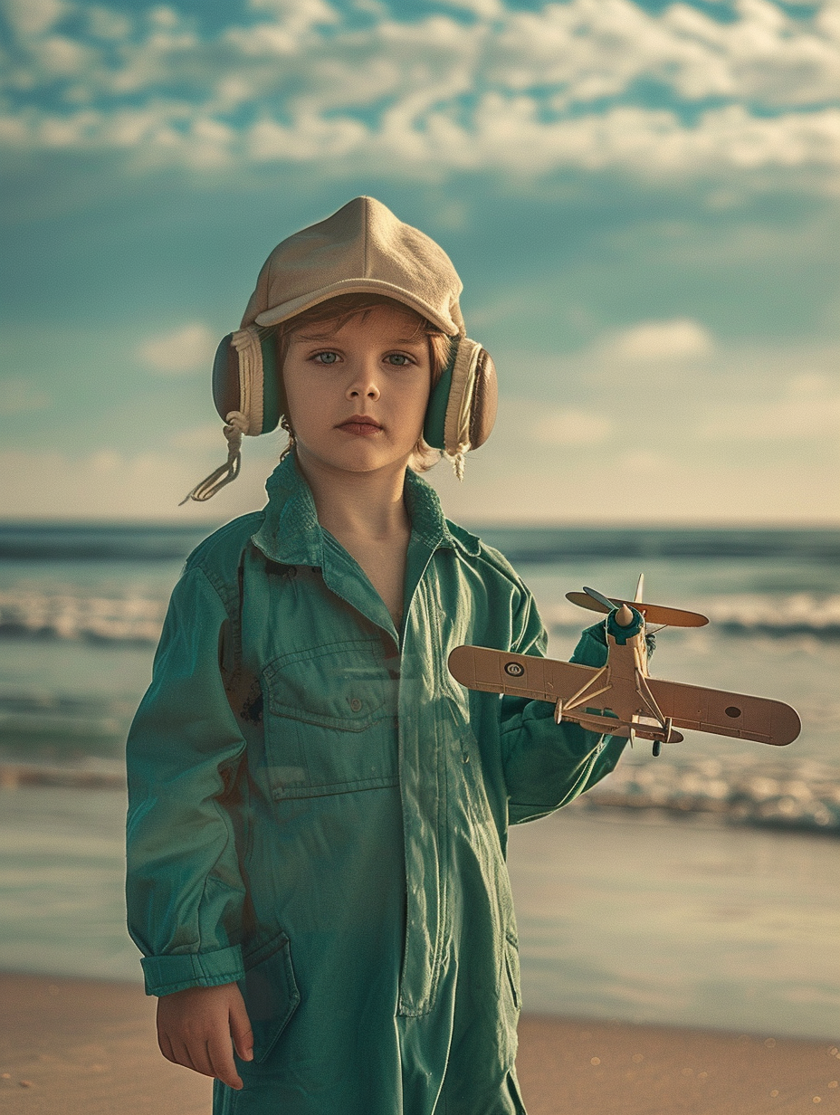 boy pilot beach airplane hat