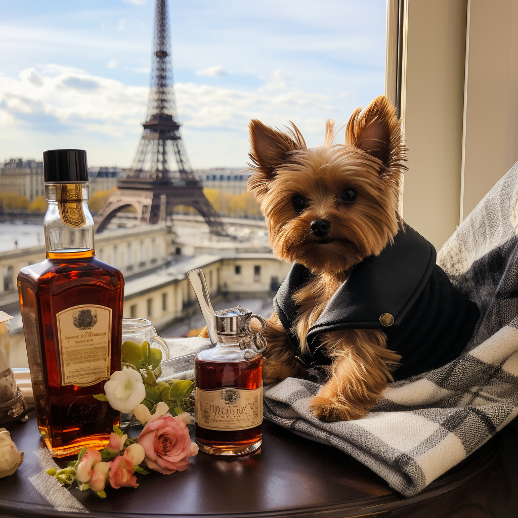 Boy with Brown Yorkie and Huge Cologne in Paris