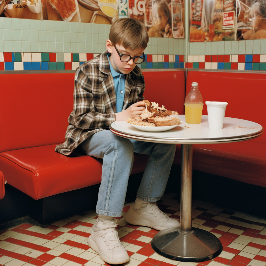 Boy enjoying a unique meal