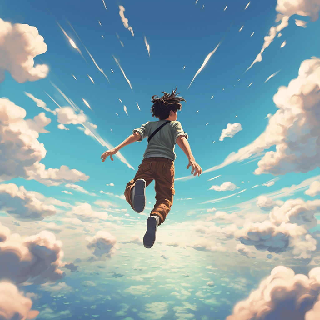 Boy Falling through the Sky