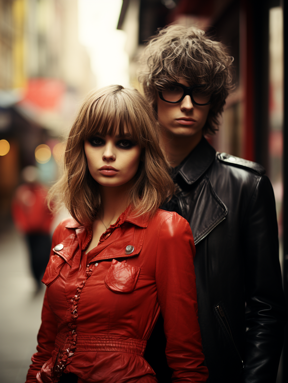 Boy and girl in 60s mods fashion