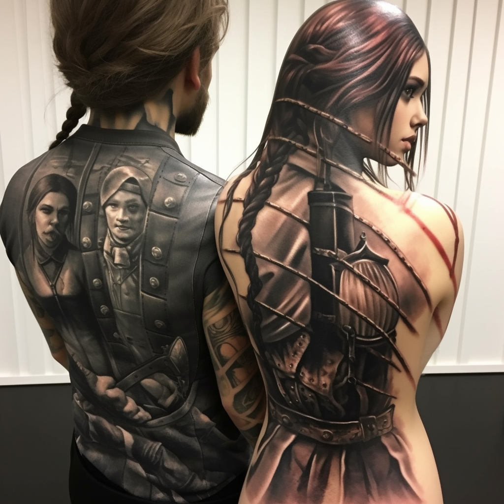 Boy and Girl Tattoo in Insane Straitjacket