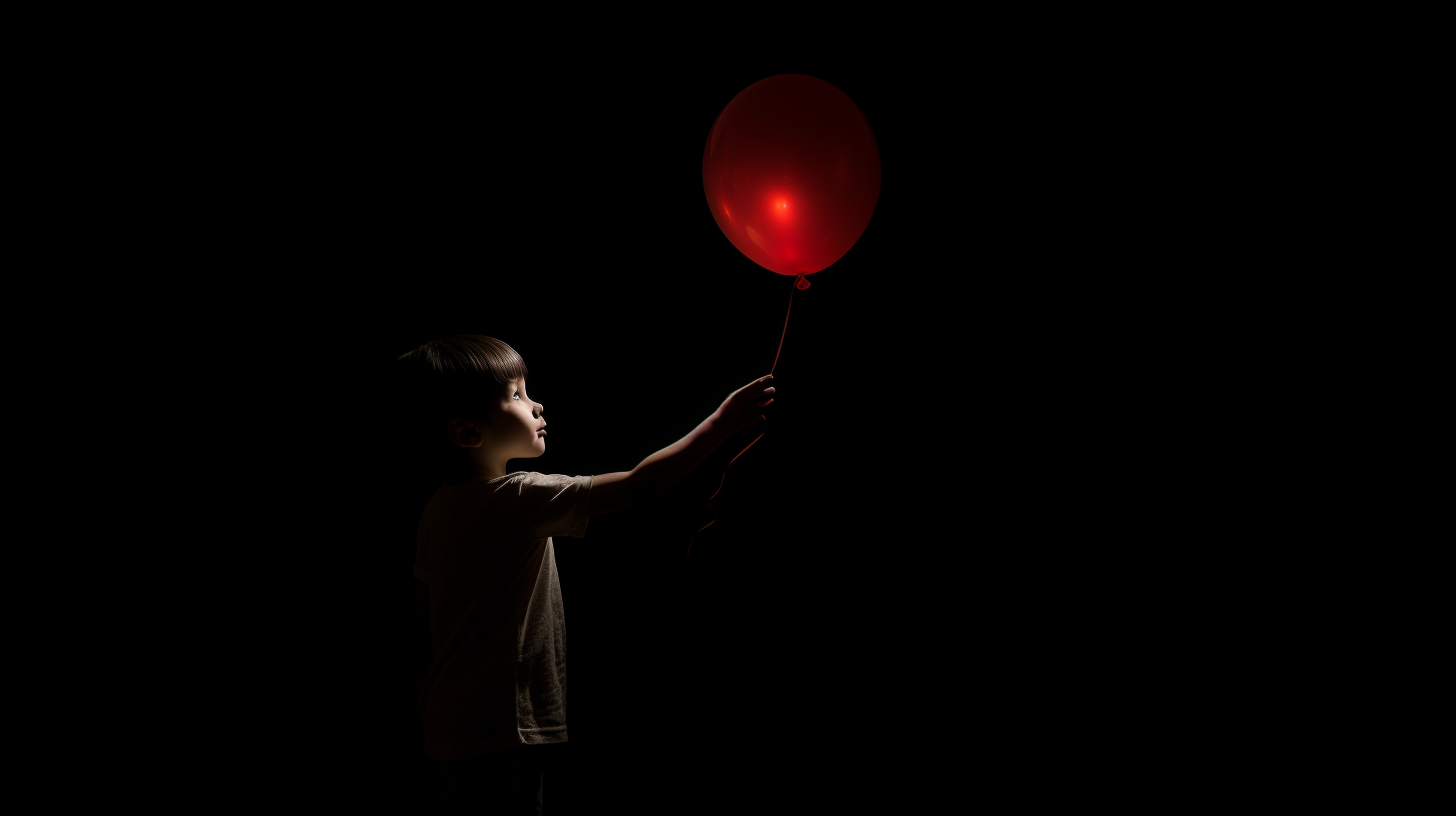 Little boy holding a balloon