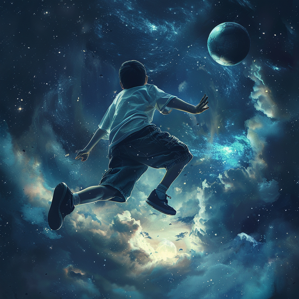 Boy Basketball Space Kick