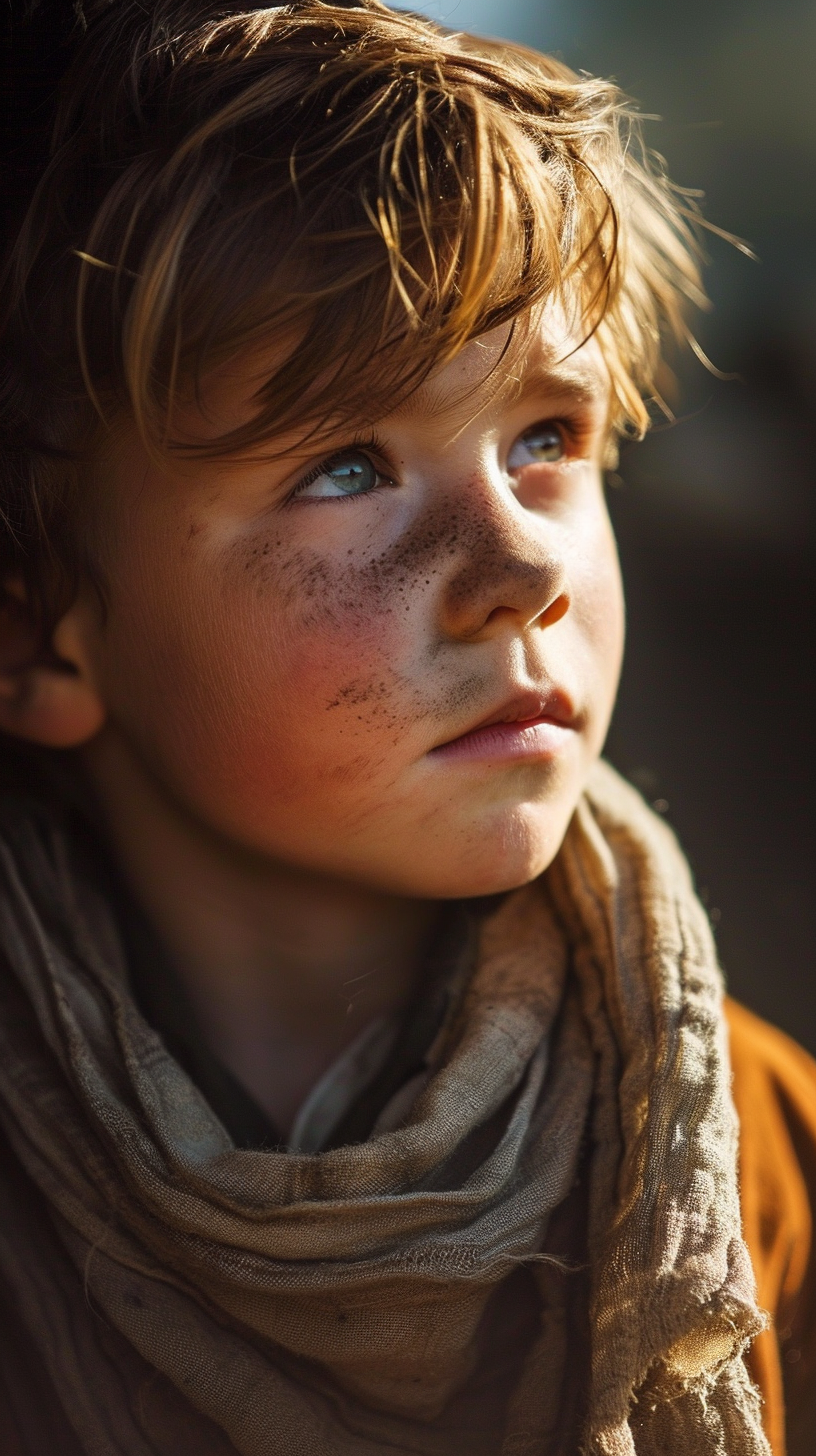 Portrait of Boy Toddler in Biblical Scene