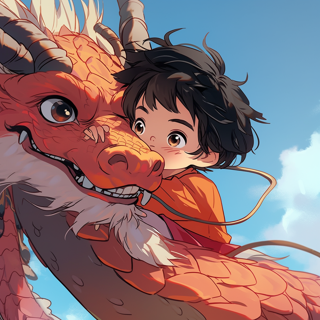 Boy with Chinese Dragon Mascot by Osamu Tezuka