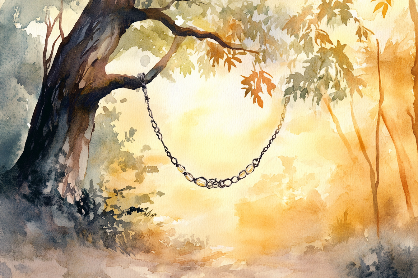 Watercolor illustration bracelet branch forest