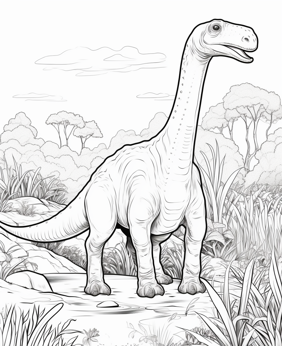 Brachiosaurus coloring page for kids