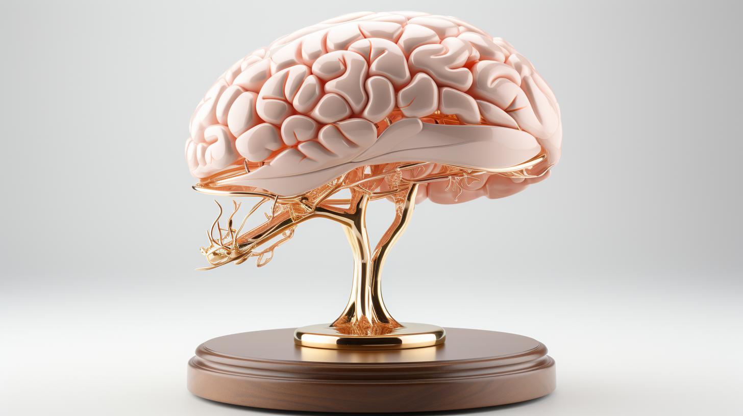 3D model of brain on white background