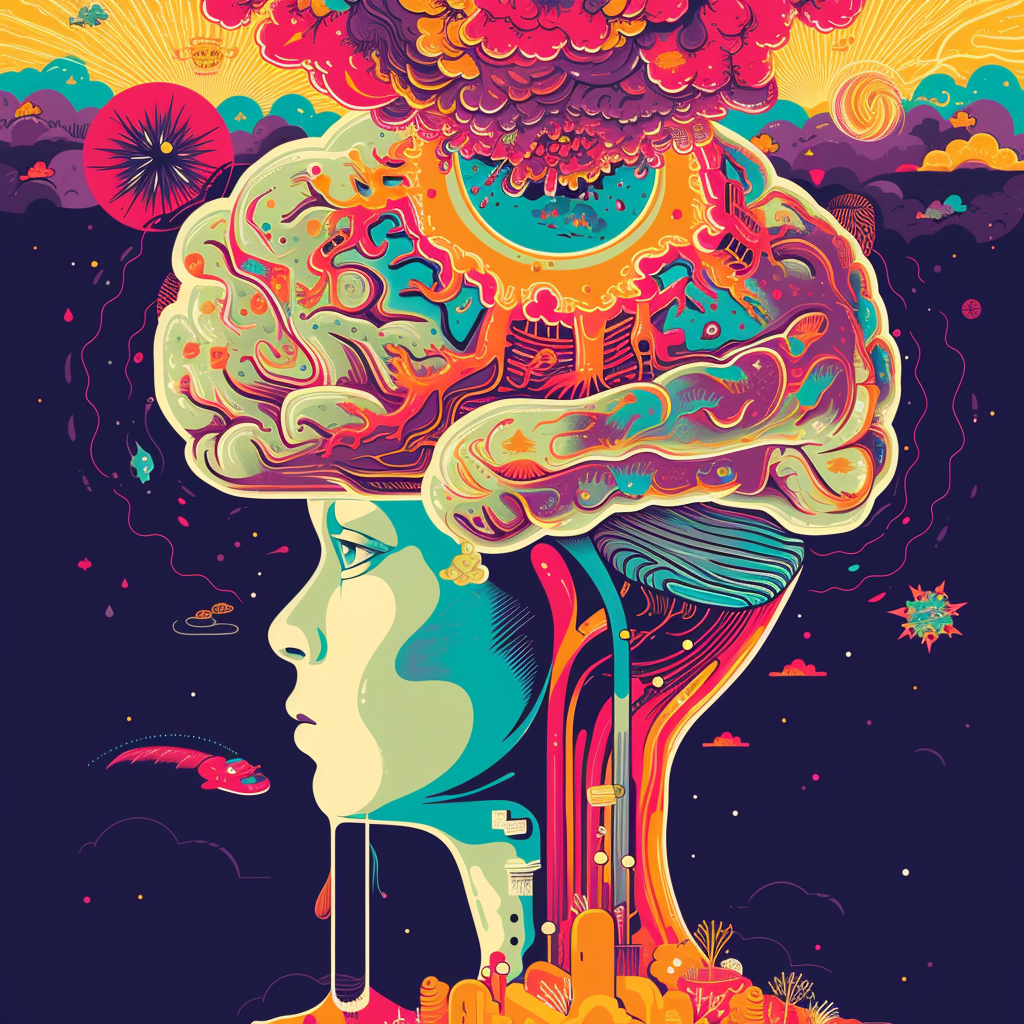 Psychedelic poster brain drugs