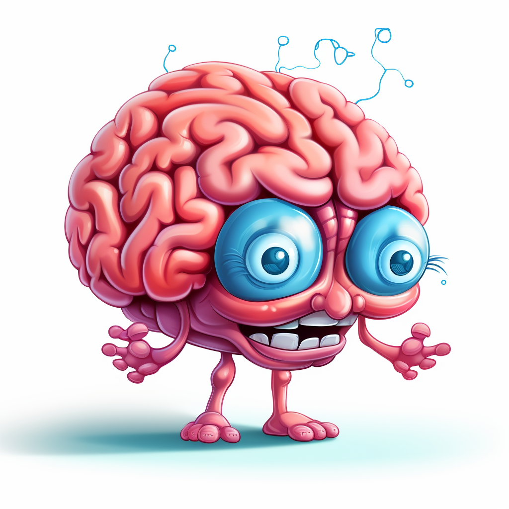 Cartoon brain anatomy diagram