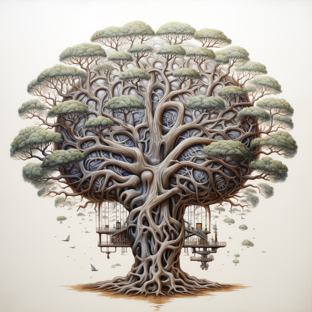 Illustration of a Brain Tree