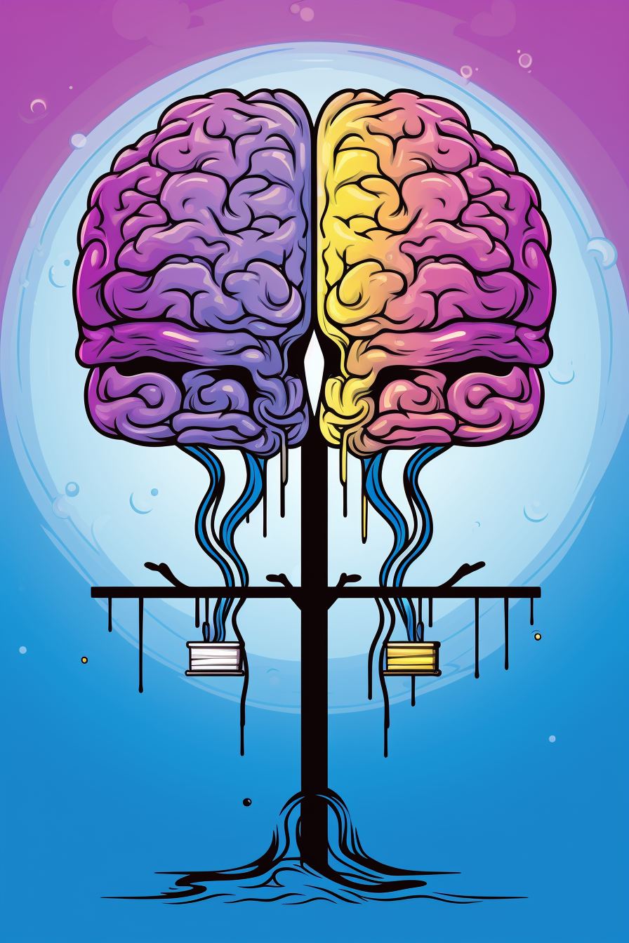 Colorful brainwashing graphic design illustration