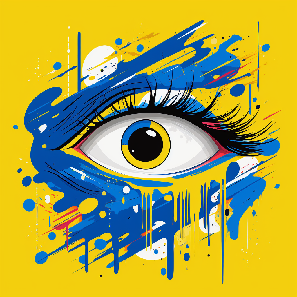 Brand Identity Blue and Yellow Eye