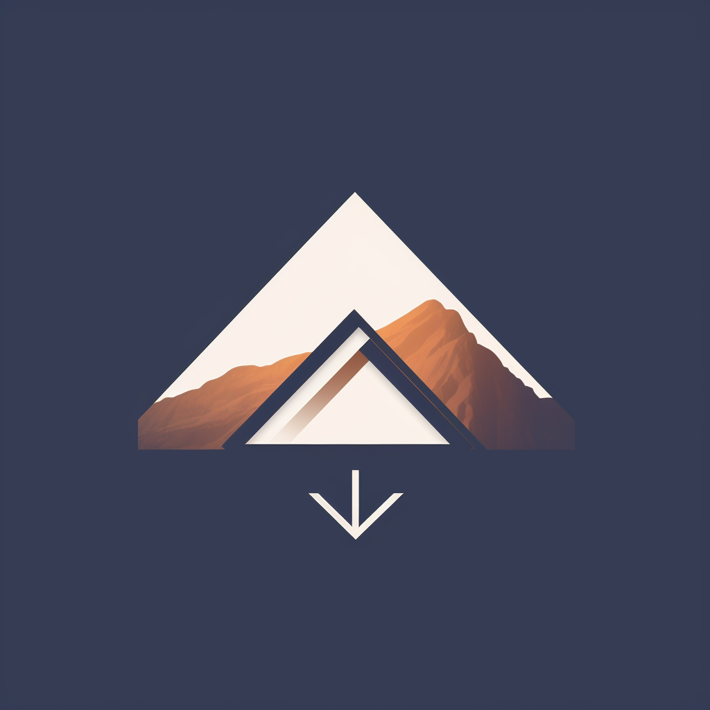 Brand logo with mountain and TL house