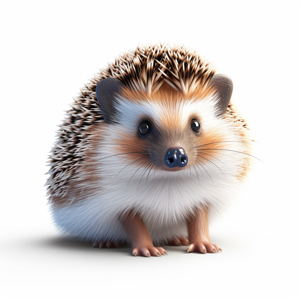 Adorable Hedgehog on White Background