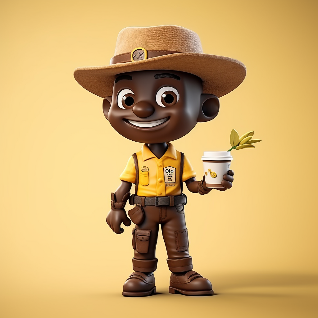 Coffee farmer brand mascot