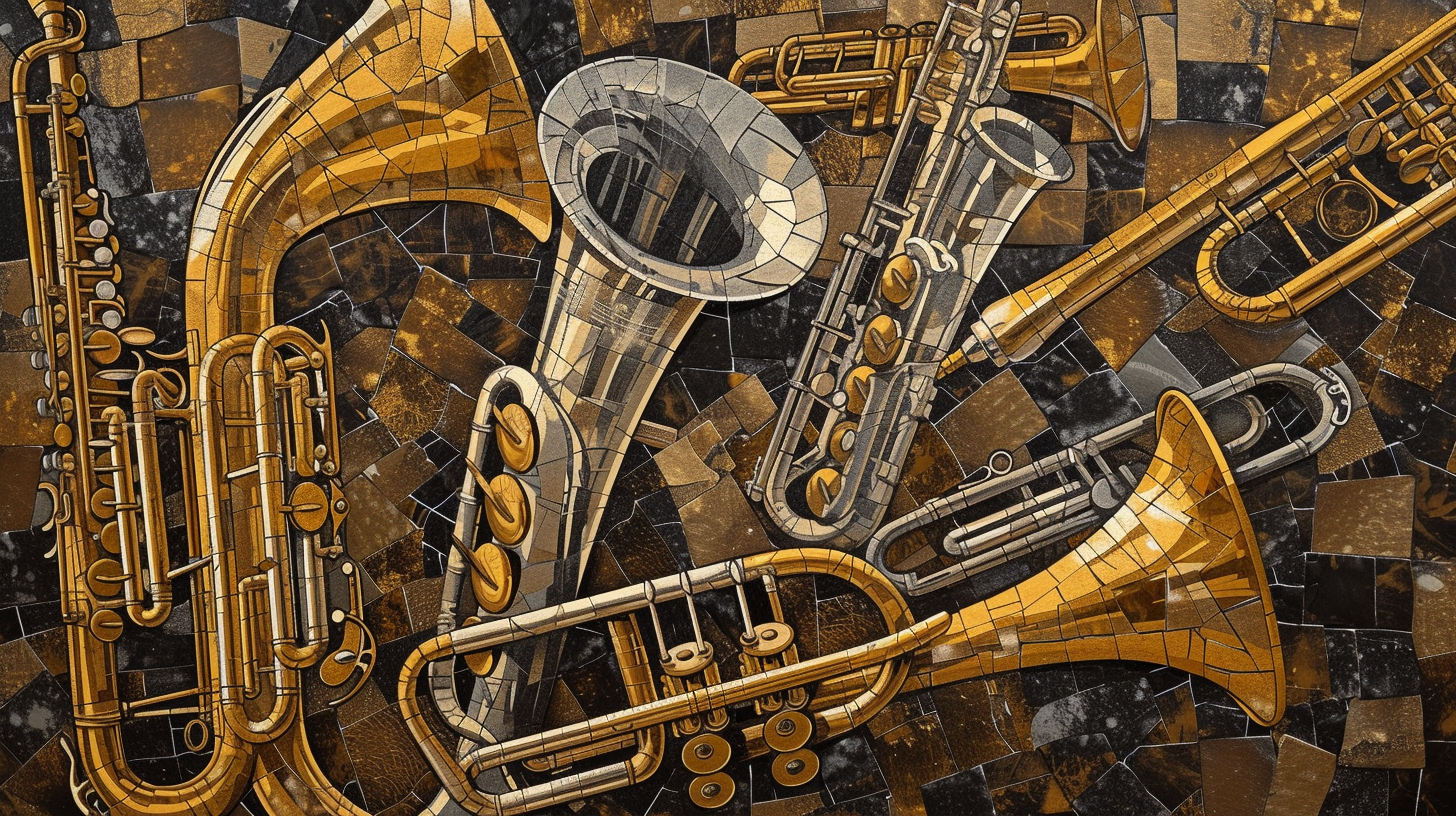 Mosaic made of brass instruments