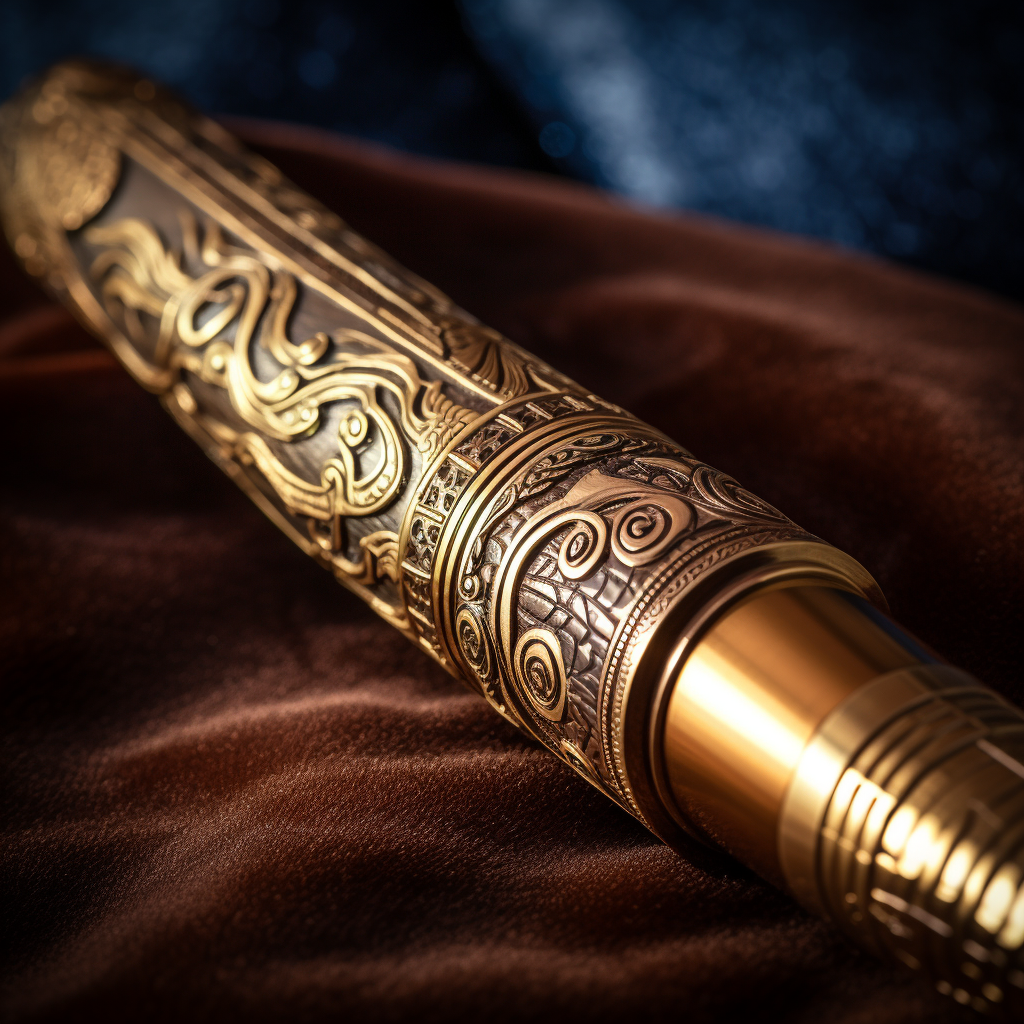 Heroic stories engraved on brass pipe