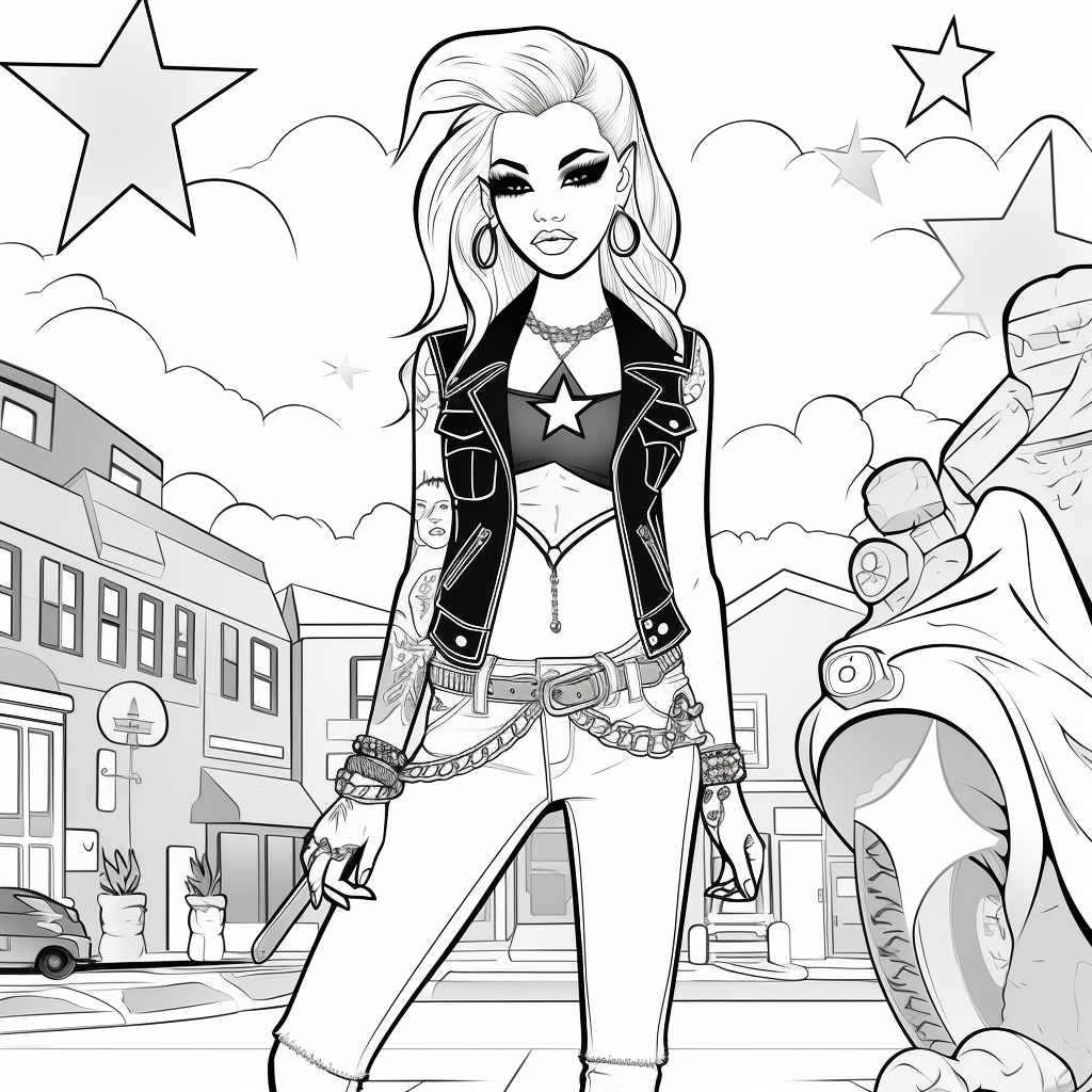 Bratz Doll Rockstar Outfit Coloring