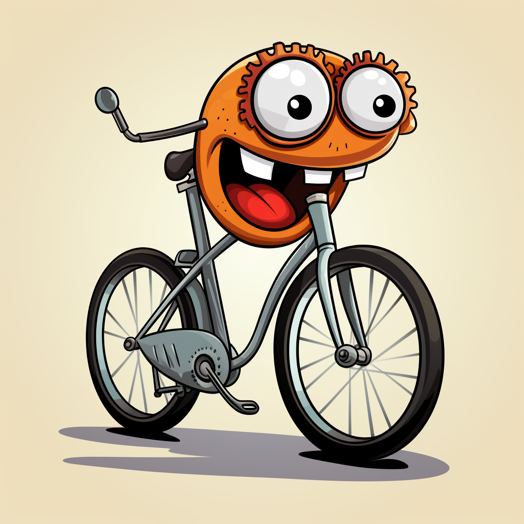 Cute talking bicycle with eyes and mouth