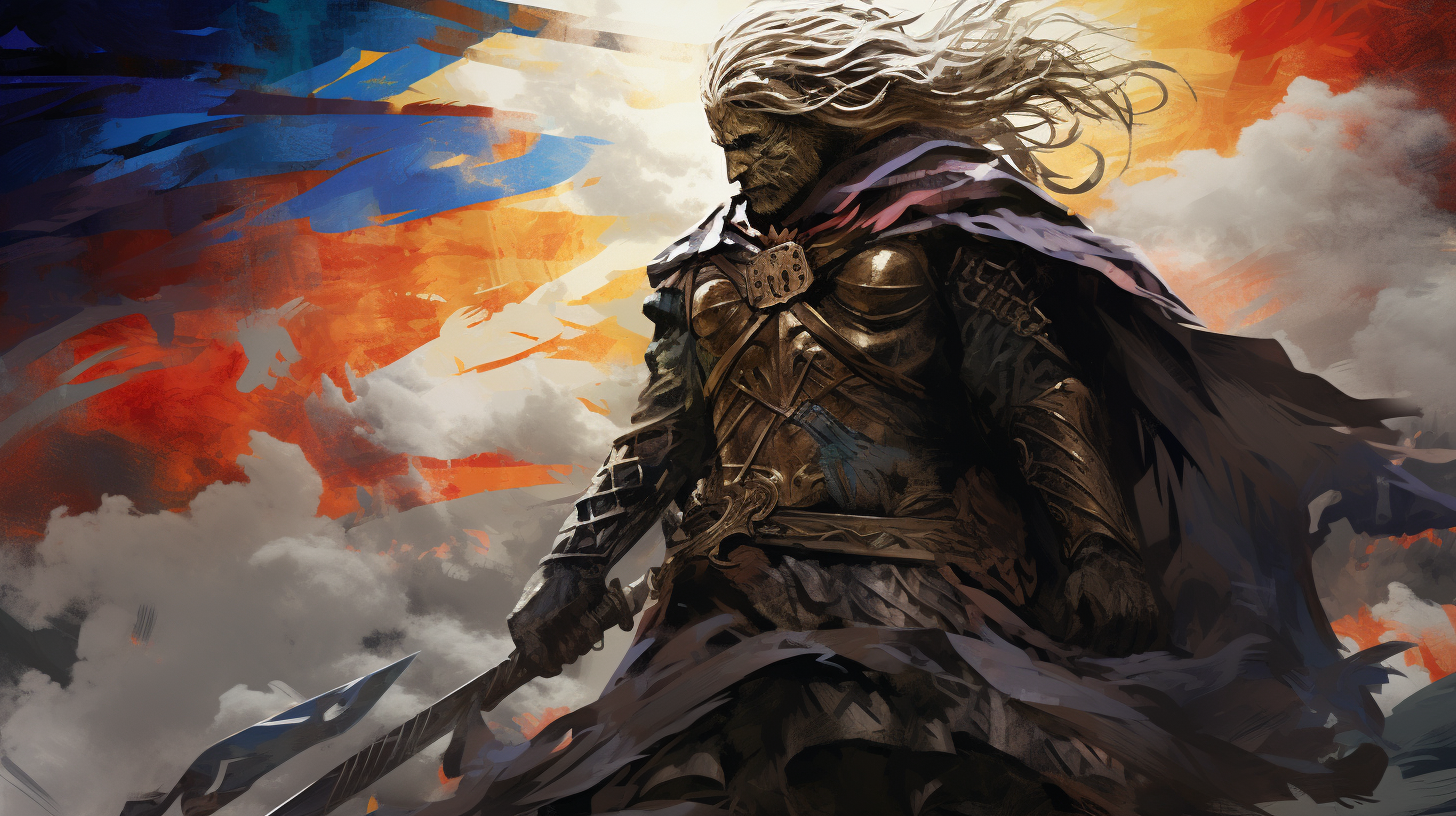 Warrior with Tattered Armor and Sword