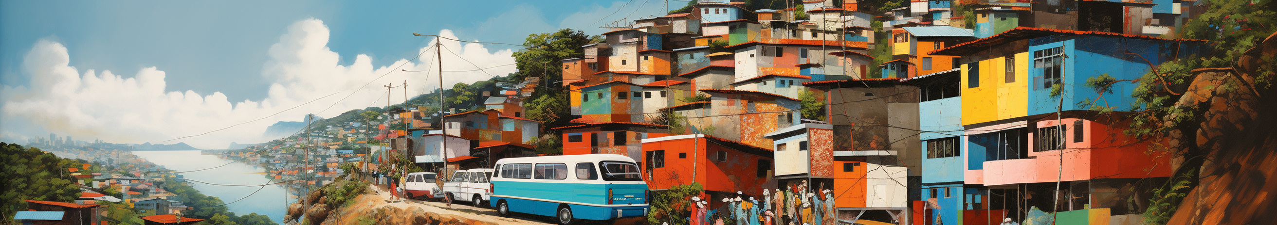 Brazil favela with car and painting