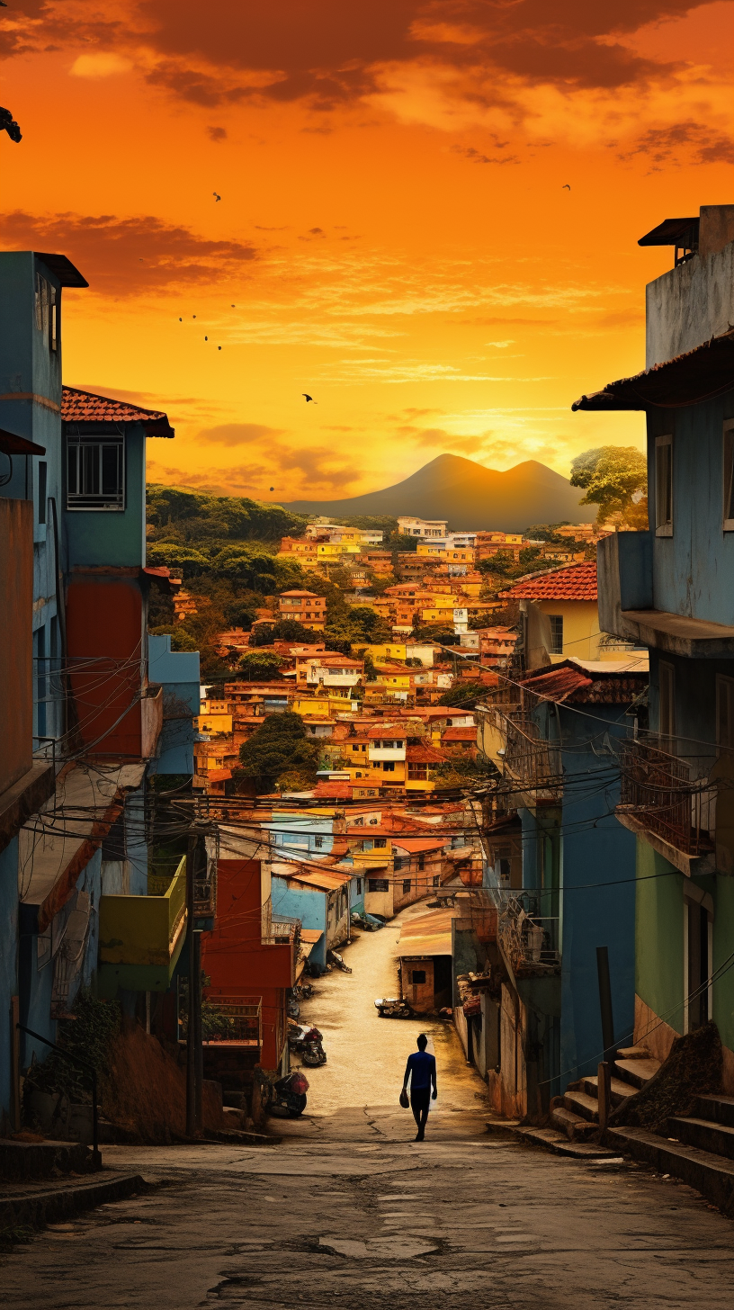 Colorful street scene in Brazil