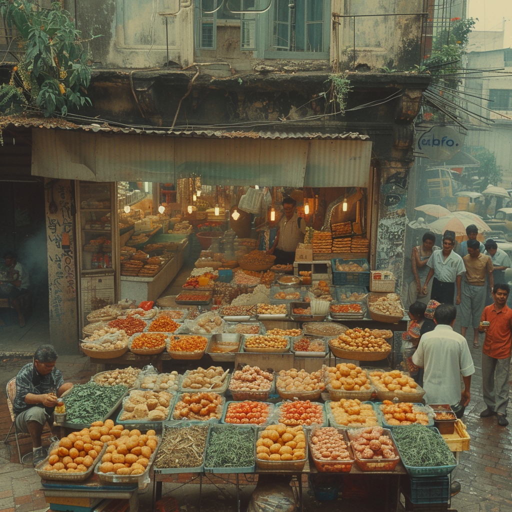 Brazilian street farmer market pastel stand