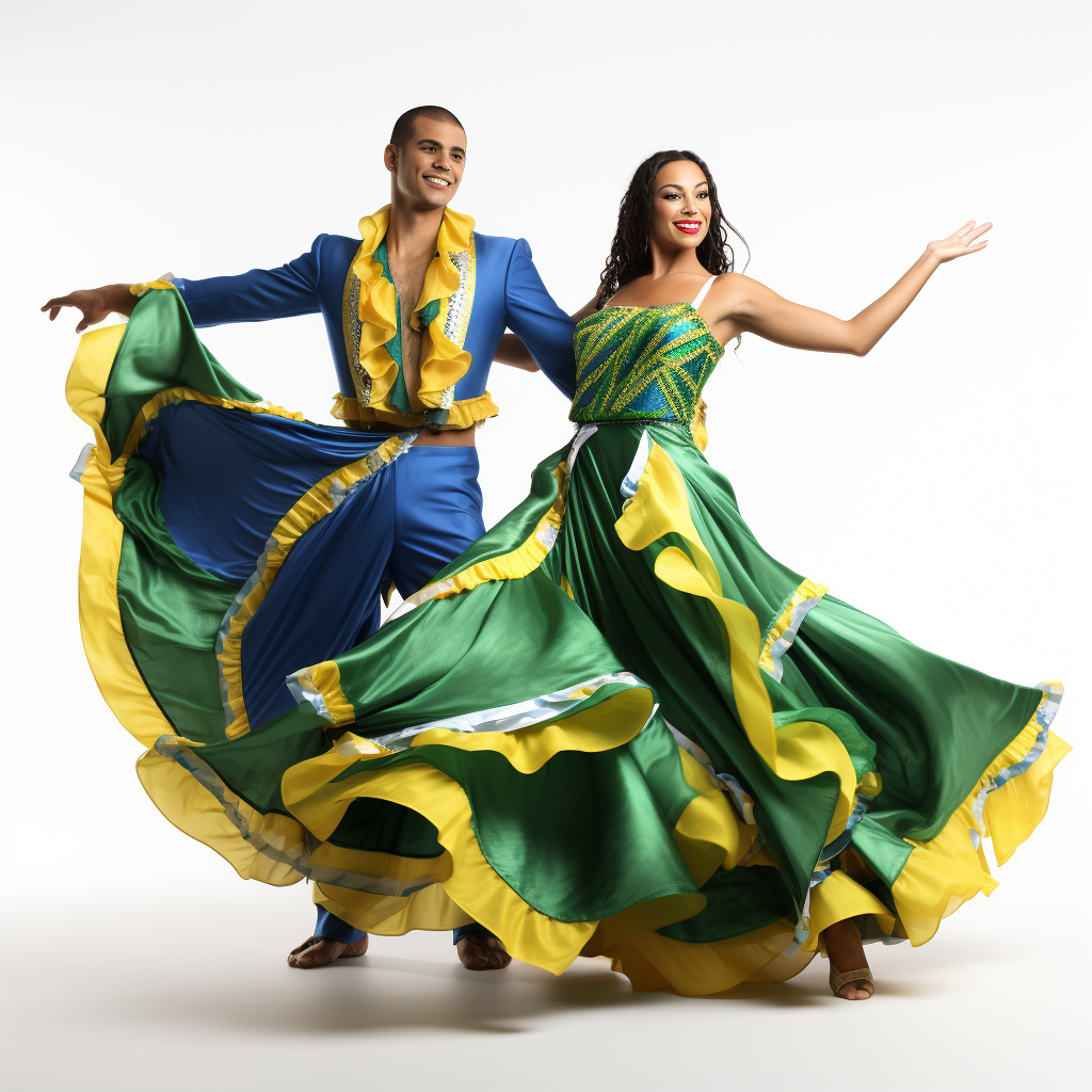 Brazilian capoeira dancer with flag