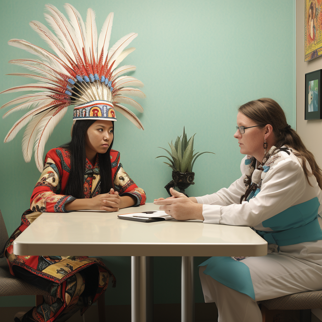 Brazilian female nutrologist with patient during appointment