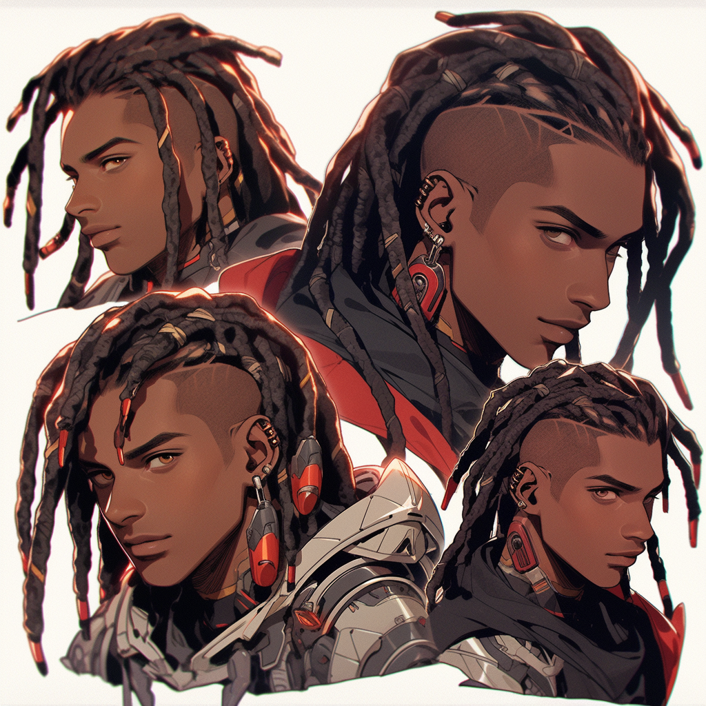 Brazilian male with dark dreadlocks and golden eyes