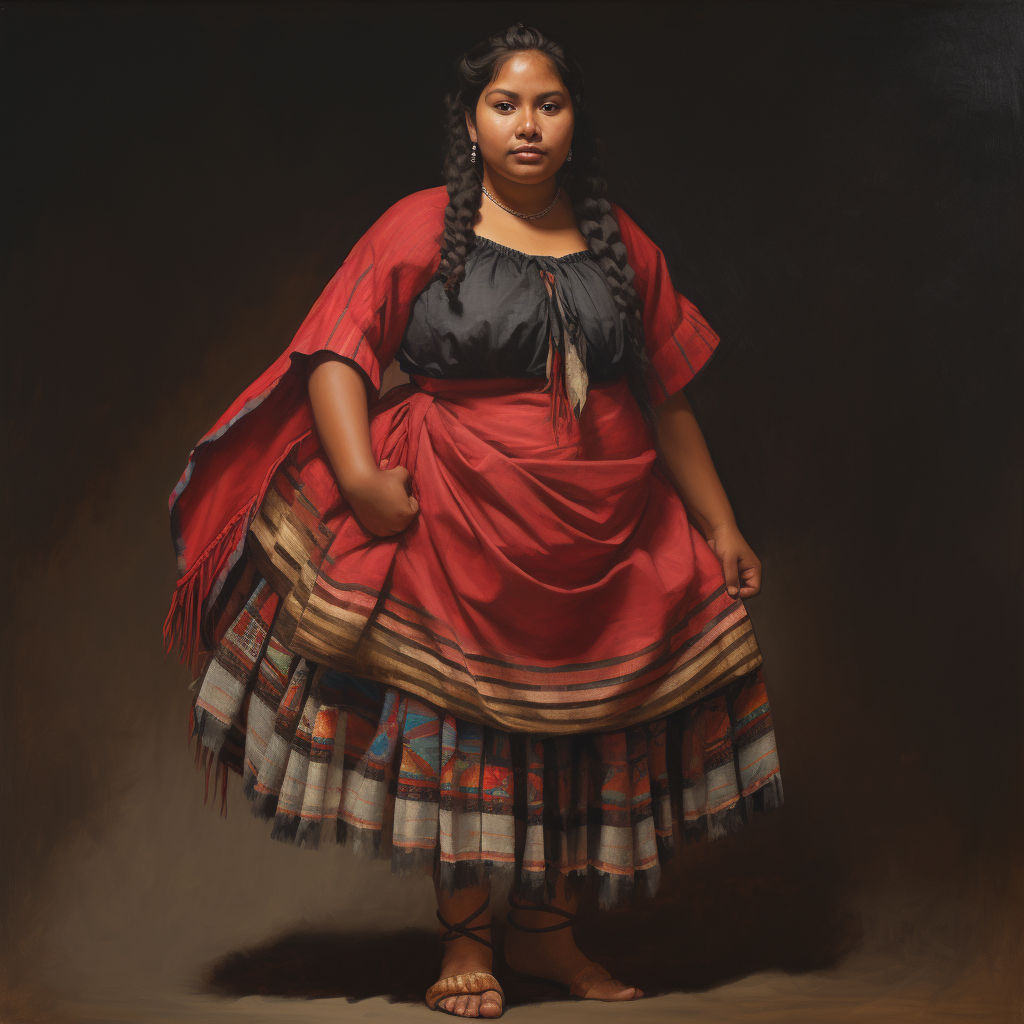 Larger Brazilian woman full body portrait