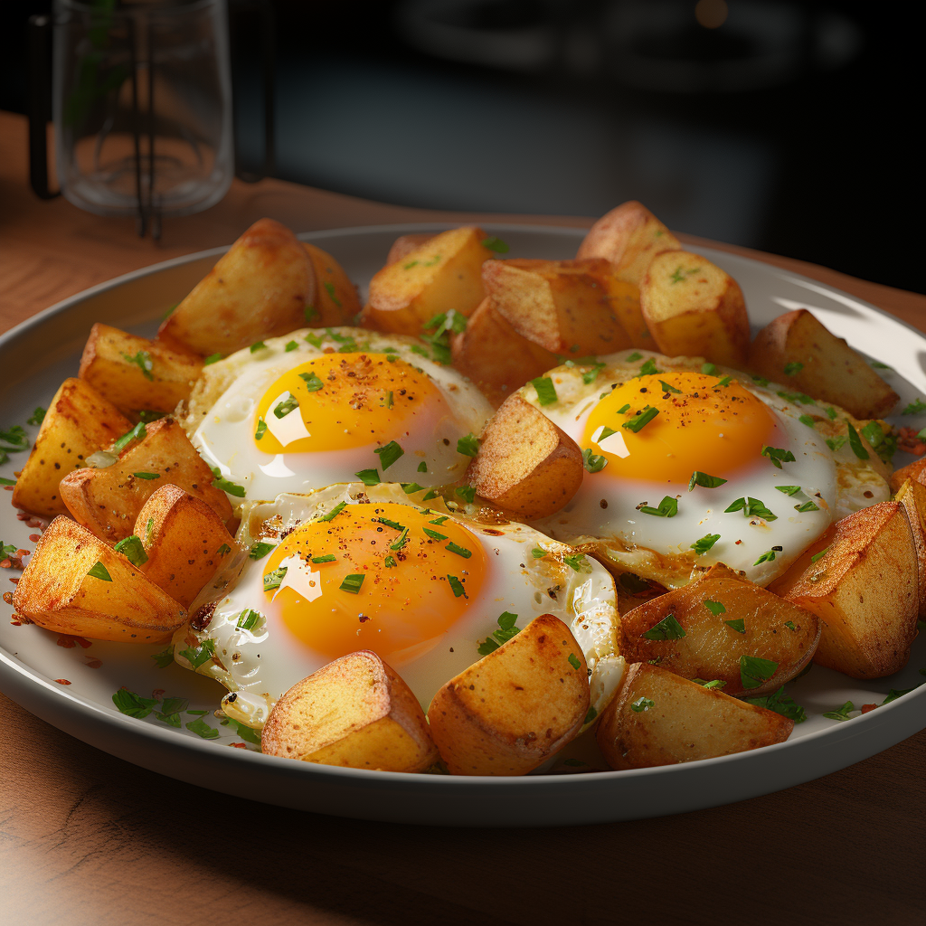 Close up of breakfast potatoes