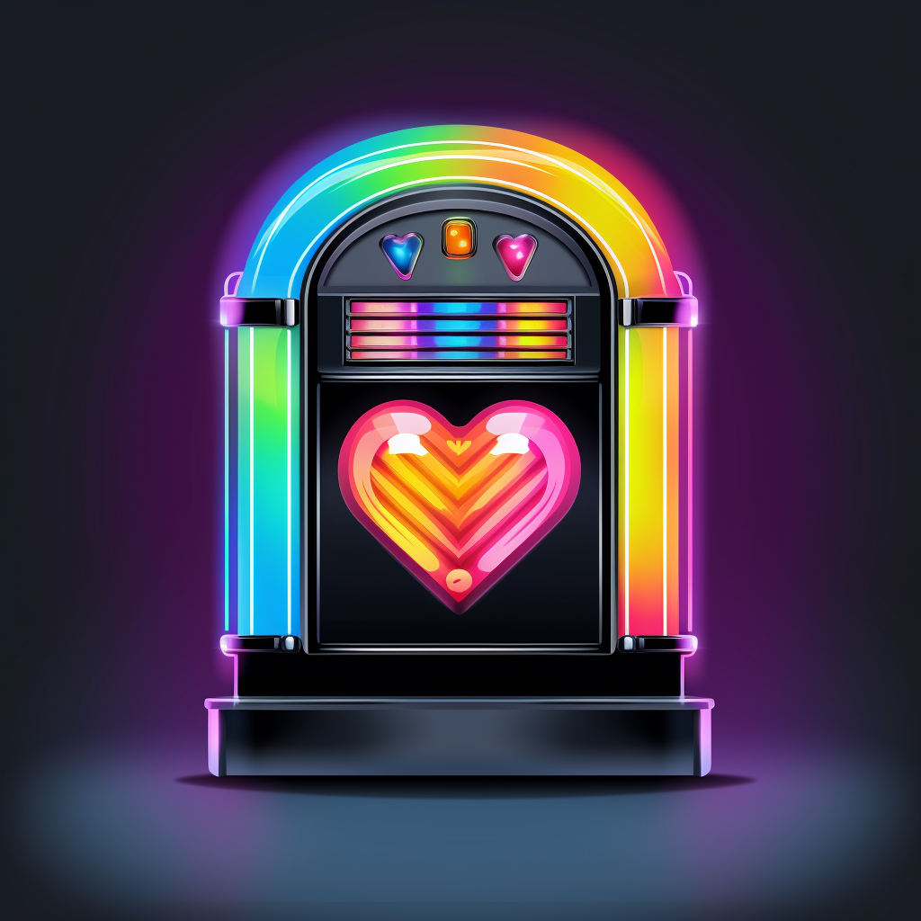 Vector art of breakup songs jukebox