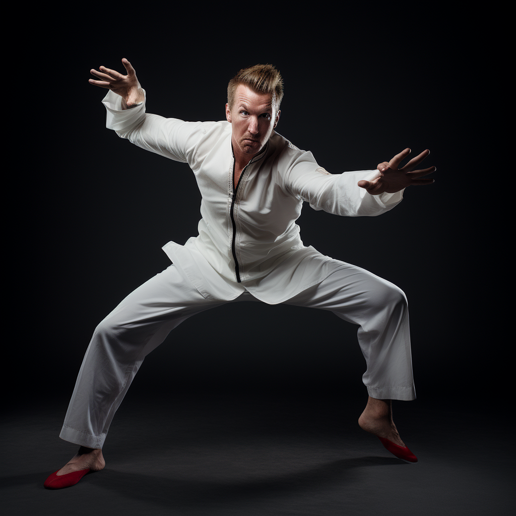 Image of Brett Lee practicing martial arts