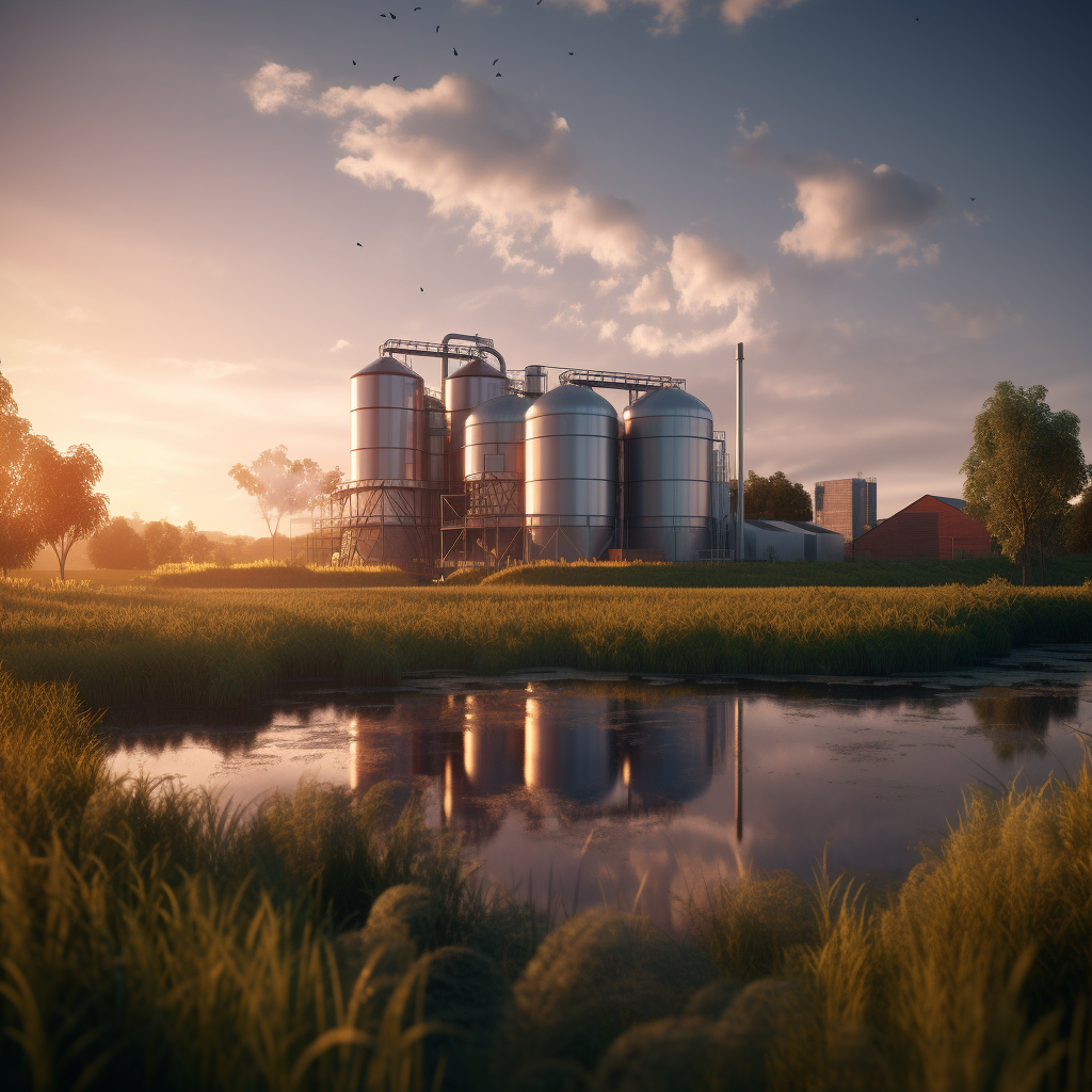 Stunning Brewery Landscape at Sunrise