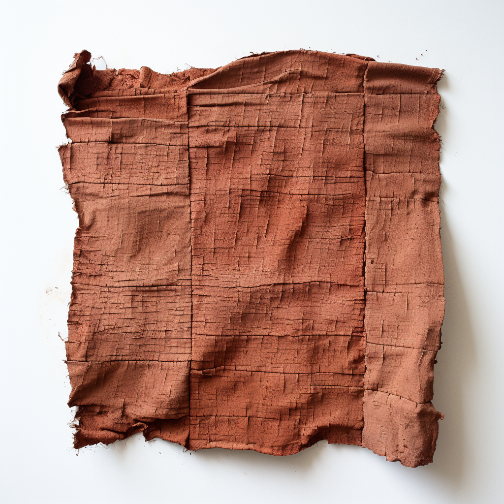 Scrap of High-Detail Brick-Colored Linen