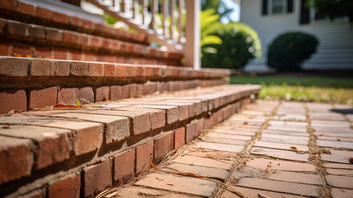 Brick steps from a historic house