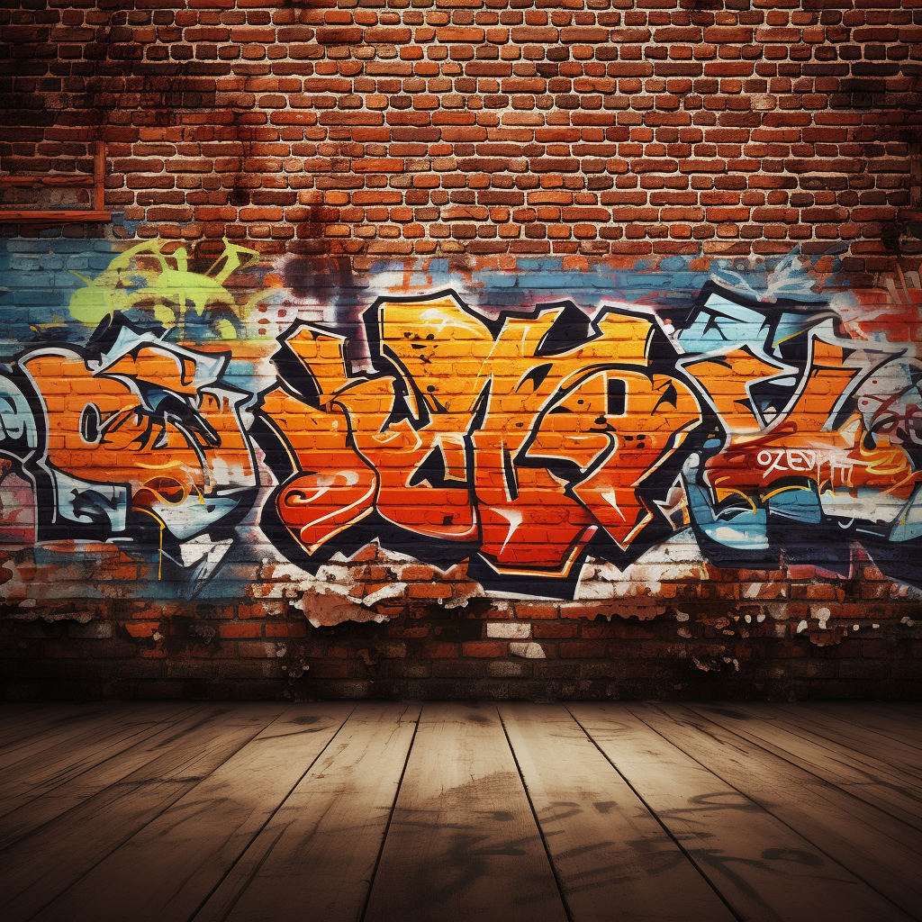 MidJourney Prompt - Brick Wall Graffiti Urban Background