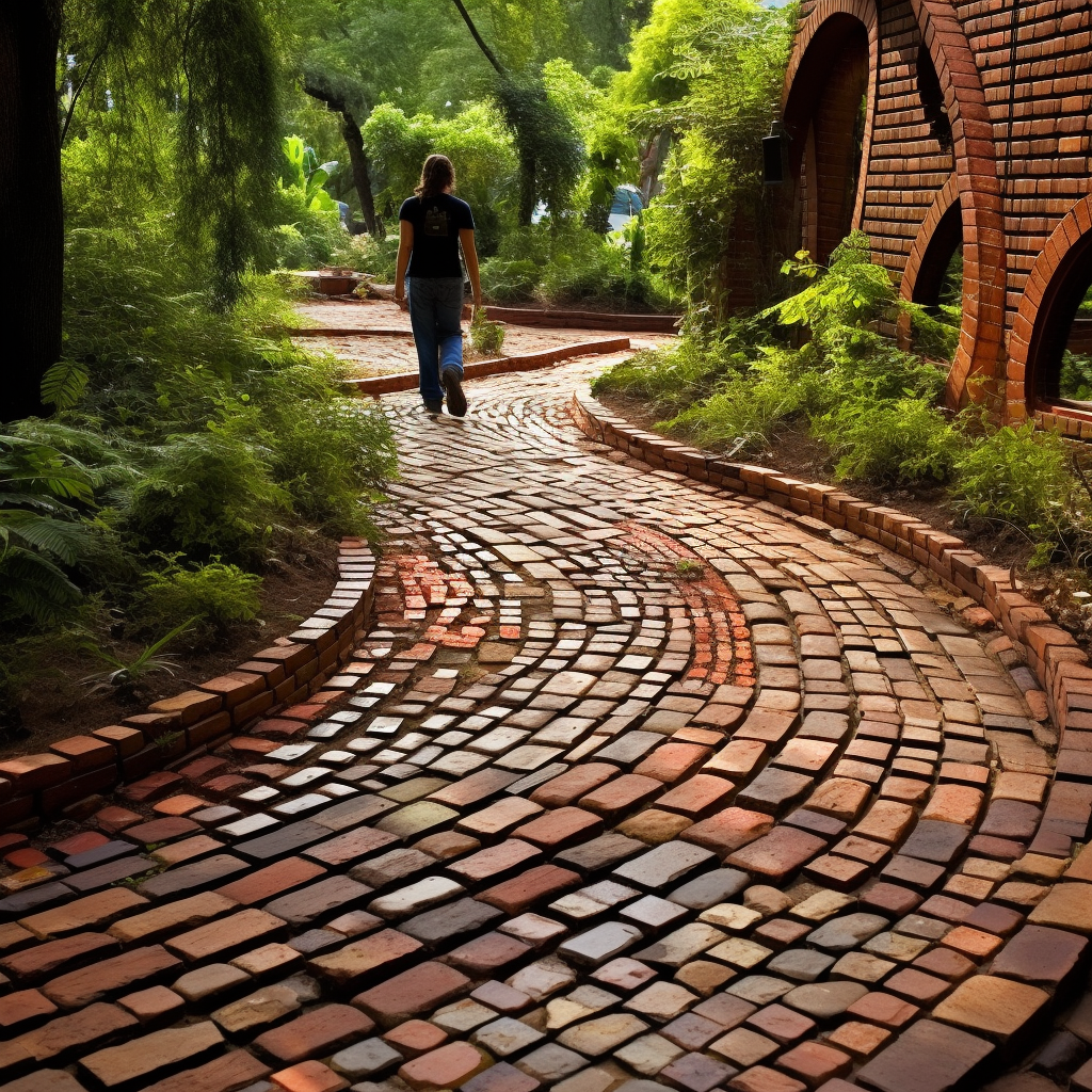 Beautiful decorative brick pathway design