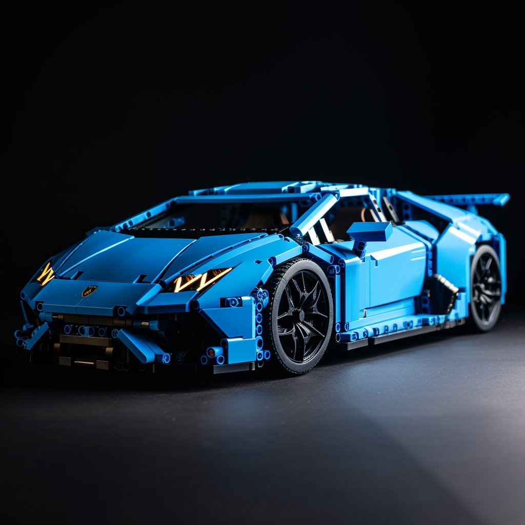 Lamborghini Huracan Lego Car on black background