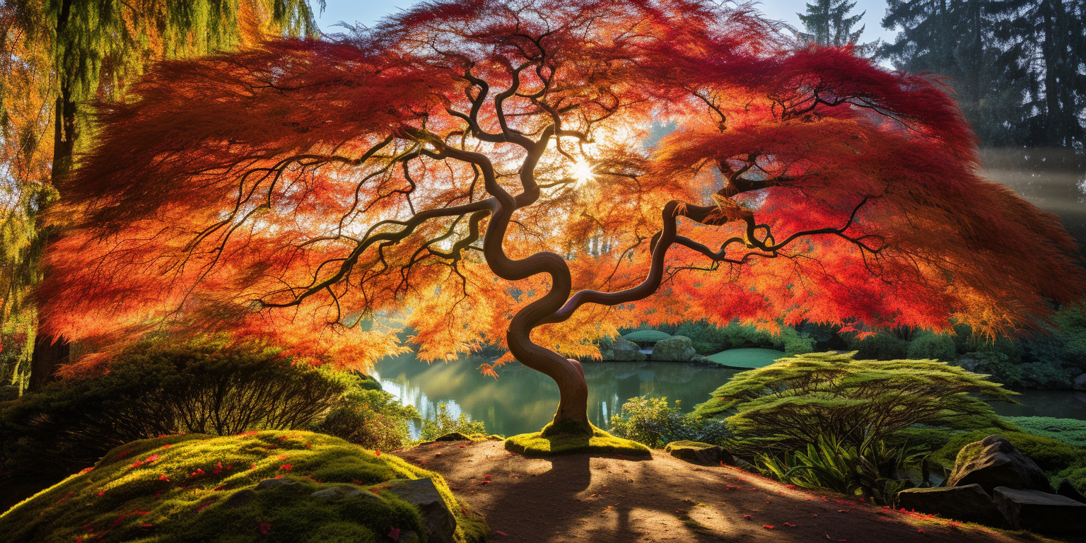 Colorful Leaves on Japanese Maple Tree