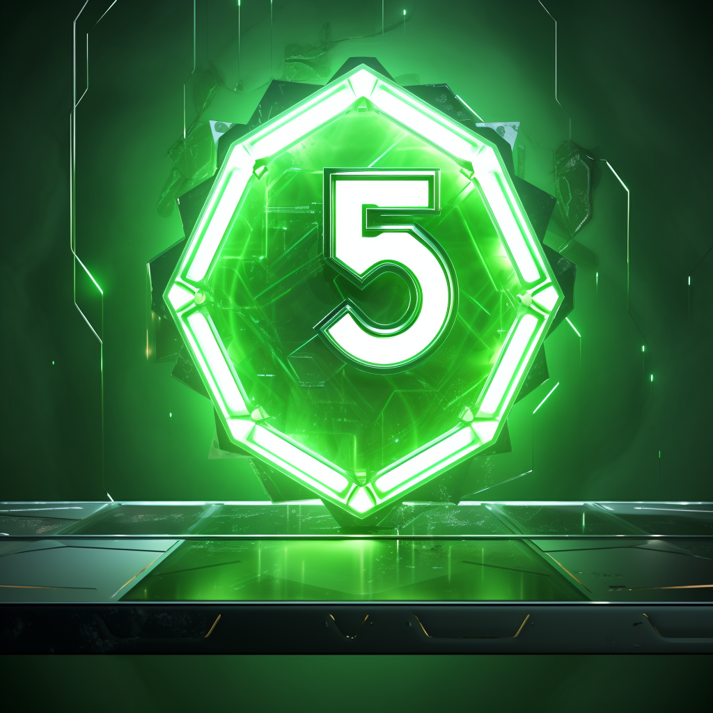 Bright green YouTube profile picture with number 5