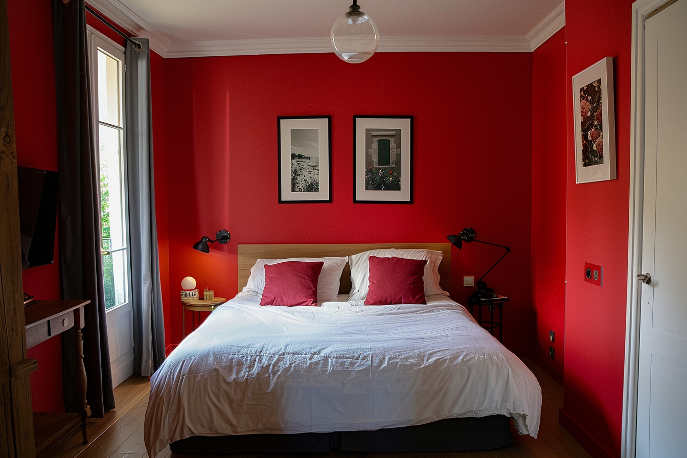 Modern guest room in France