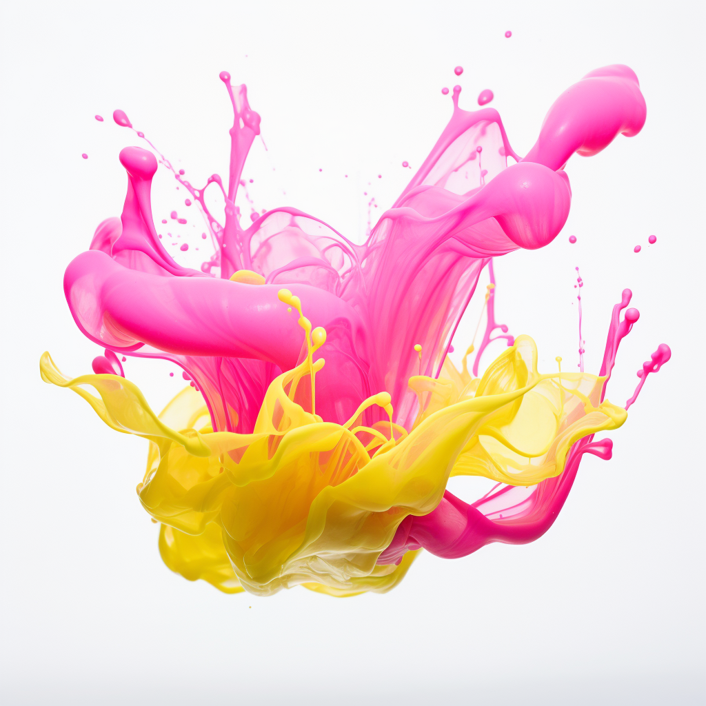 Colorful liquid splash on white background