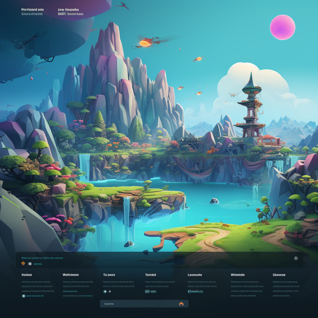 Colorful PC Game UI Elements