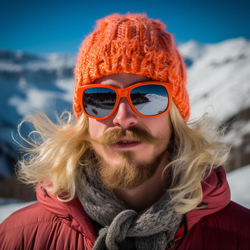 Bright frontal portrait of male person